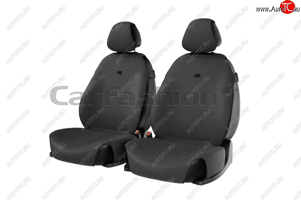 999 р. Универсальные чехлы сидений (майка, 4 предм., полтэстер) Forum Front CARFASHION   (темно-серые)  с доставкой в г. Пермь