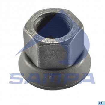 145 р. Гайка колеса VOLVO (7/8 UNFх/h-34/ключ 33мм) юбка подвижная SAMPA SAMPA 031.082 SAMPA 031.082  с доставкой в г. Пермь. Увеличить фотографию 1