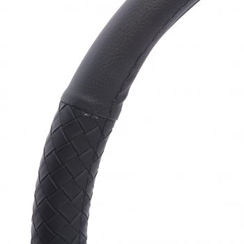 569 р. Оплетка руля (XL) 41-43см чернаячерная экокожа, комбинированная, косичка NO NAME 361432  с доставкой в г. Пермь. Увеличить фотографию 2