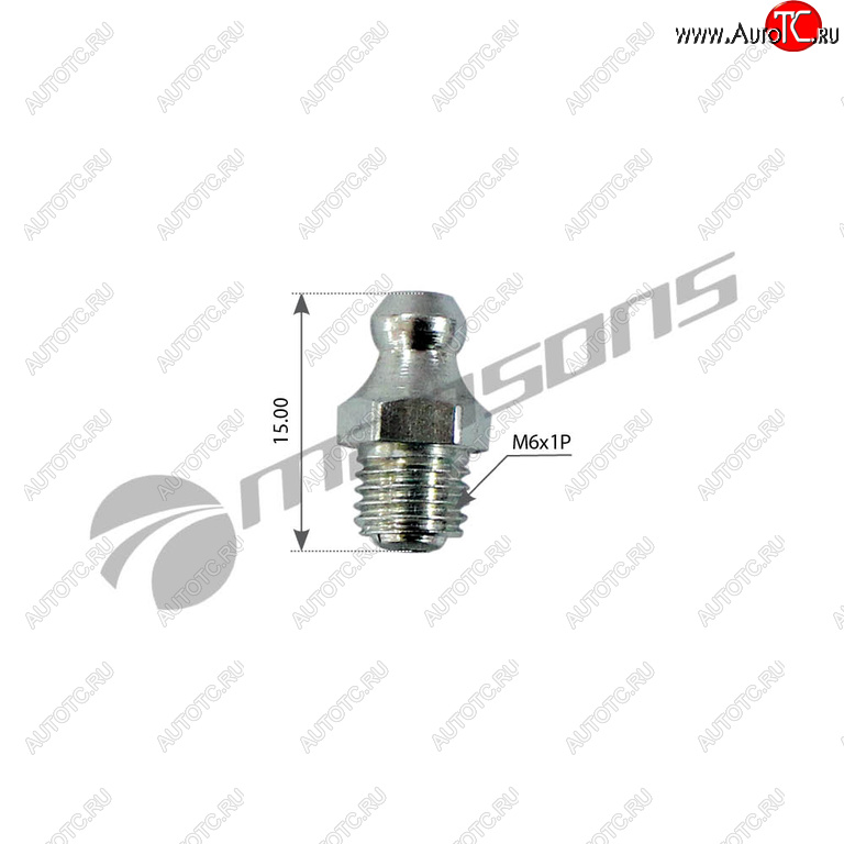 17 р. Масленка прямая 180 градусов М6х1 MANSONS MANSONS m013  с доставкой в г. Пермь