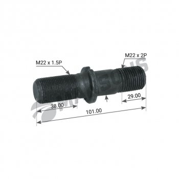 239 р. Шпилька колеса BPW (M22х1.5х45, M22х2.0х48 L=100мм) MANSONS MANSONS 300.210  с доставкой в г. Пермь. Увеличить фотографию 1