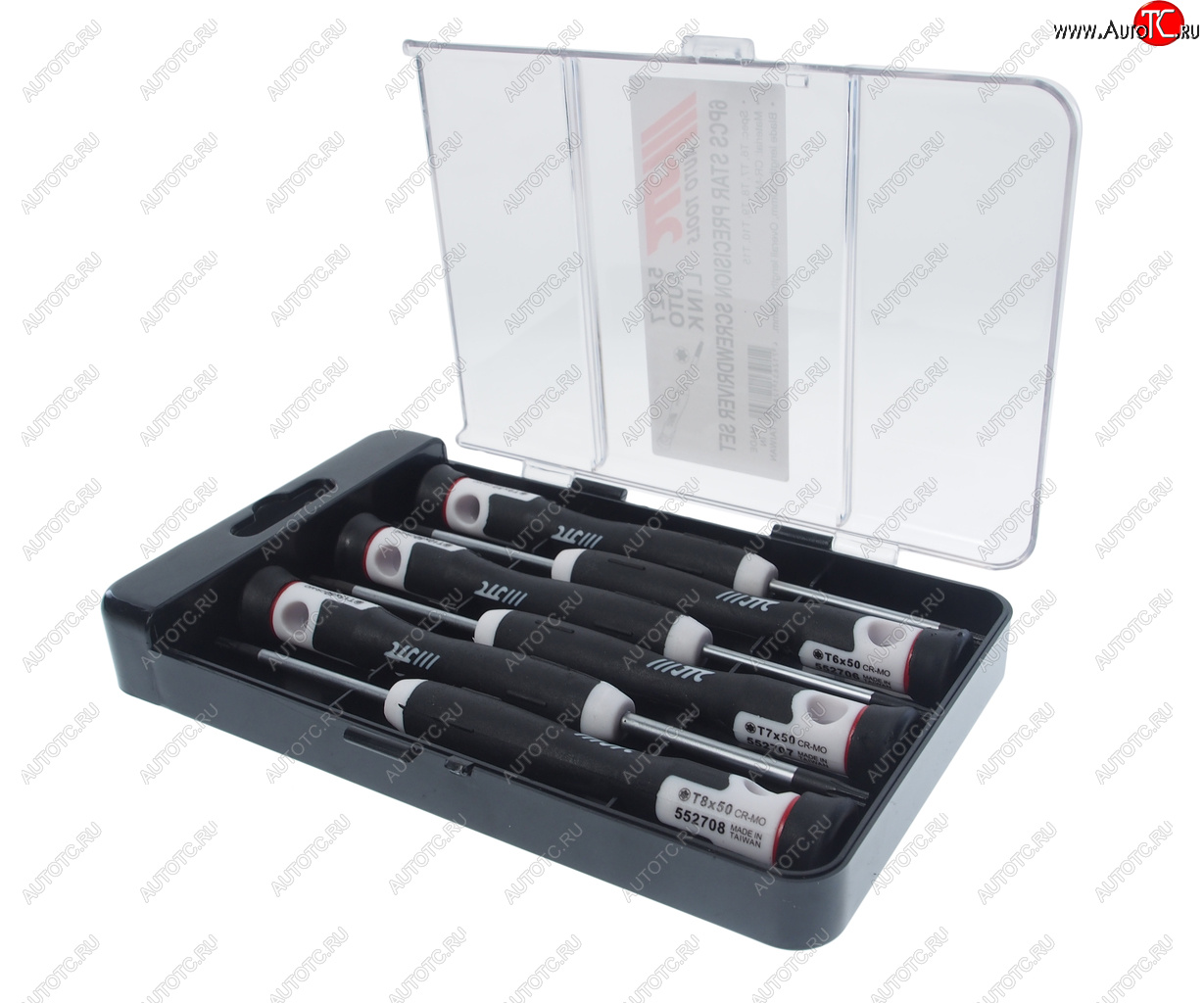 2 249 р. Набор отверток прецизионных T6-Т10, T15 L=150мм 6 предметов JTC JTC TOOLS CO., LTD jtc-5527  с доставкой в г. Пермь