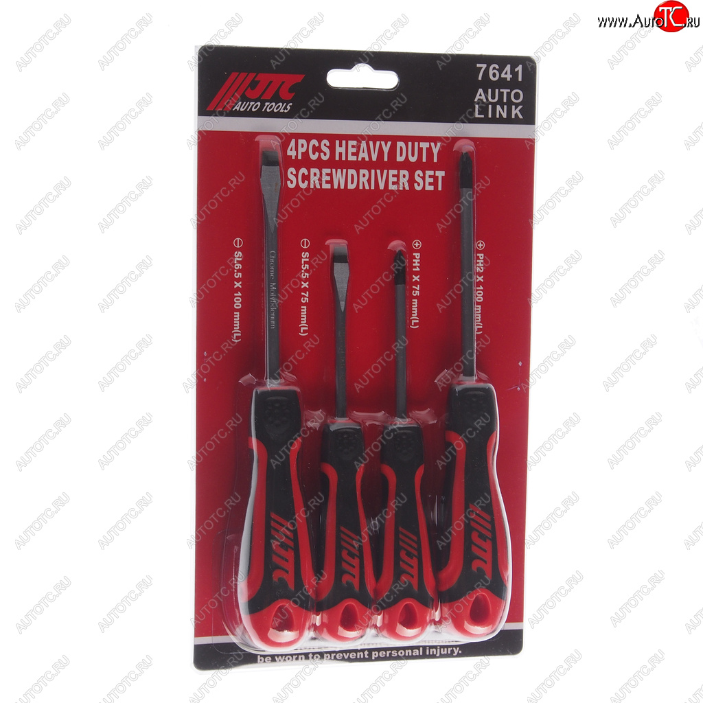 1 799 р. Набор отверток усиленных SL5.5x75 SL6.5x100 PH1x75 PH2x100 4 предмета JTC JTC TOOLS CO., LTD jtc-7641  с доставкой в г. Пермь
