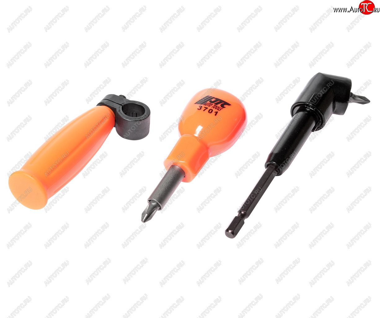 1 999 р. Отвертка с набором бит с угловым переходником 90град. JTC JTC TOOLS CO., LTD jtc-3701  с доставкой в г. Пермь