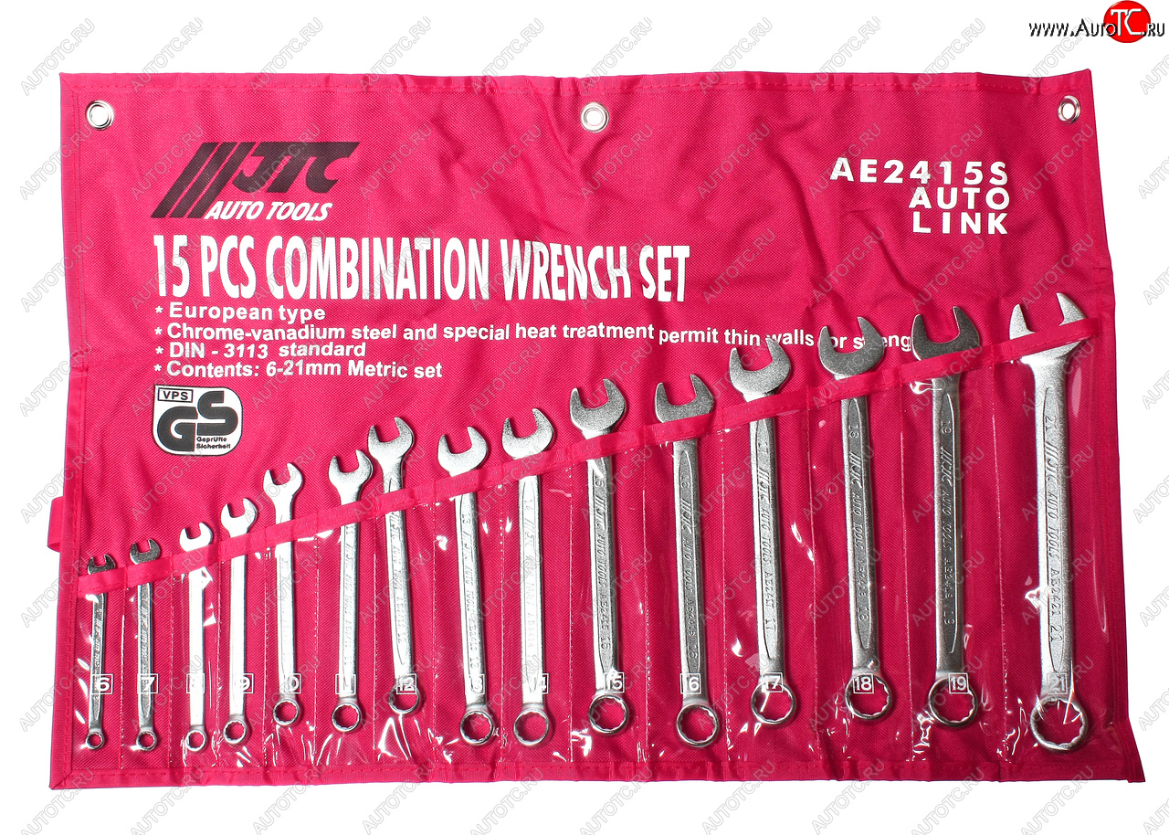 6 499 р. Набор ключей комбинированных 6-21мм 15 предметов в планшете JTC JTC TOOLS CO., LTD jtc-ae2415s  с доставкой в г. Пермь