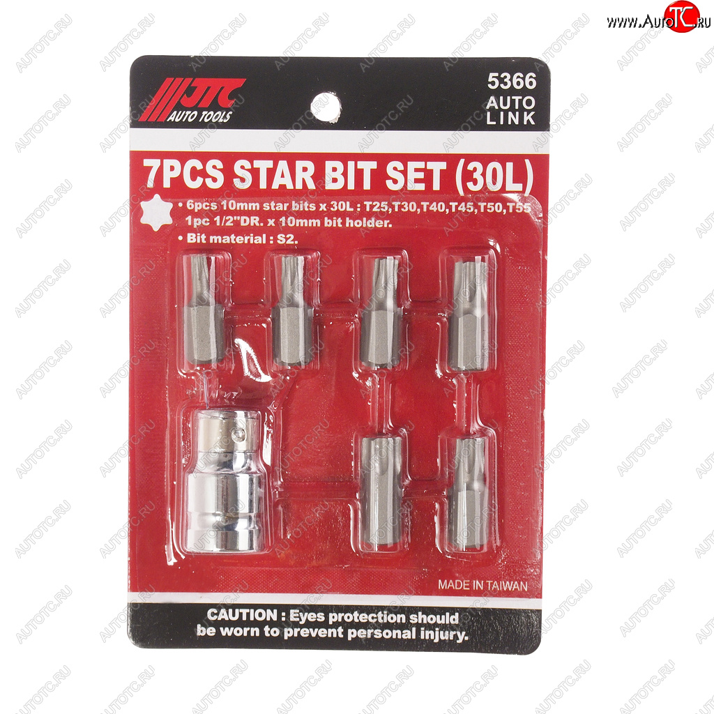 799 р. Набор бит 12 TORX Т25-55 7 предметов JTC JTC TOOLS CO., LTD jtc-5366  с доставкой в г. Пермь