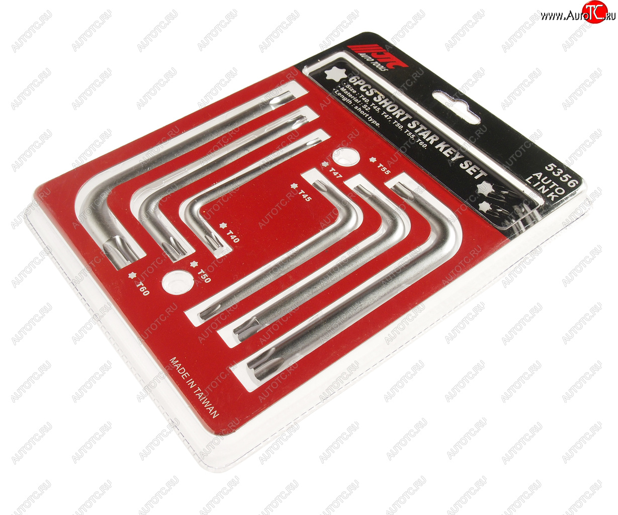 1 199 р. Набор ключей TORX T40-T60 Г-образных 6 предметов JTC JTC TOOLS CO., LTD jtc-5356  с доставкой в г. Пермь