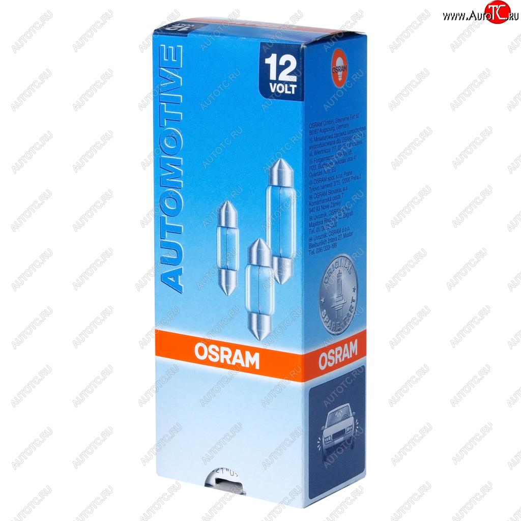 72 р. Лампа 12V C10W SV8.5-8 36мм OSRAM OSRAM 6461  с доставкой в г. Пермь