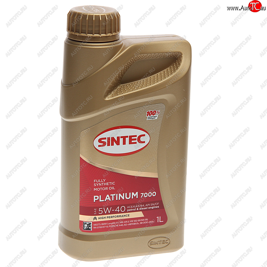 669 р. Масло моторное Platinum 7000 SNCFA3B4 5W40 синт.1л SINTEC SINTEC 600138  с доставкой в г. Пермь
