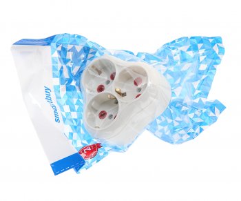 Тройник сетевой 3 гнезда белый SMART BUY SMART BUY sbe-16-a01-3z