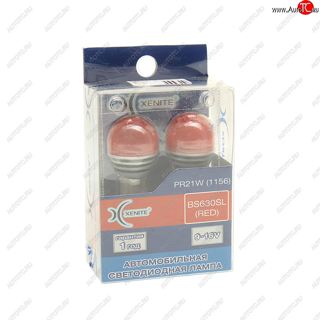649 р. Лампа светодиодная 12V P21W BA15S красная блистер (2шт.) XENITE XENITE 1009531  с доставкой в г. Пермь
