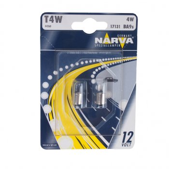 75 р. Лампа 12V T4W BA9s блистер (2шт.) NARVA NARVA 171314000  с доставкой в г. Пермь. Увеличить фотографию 1