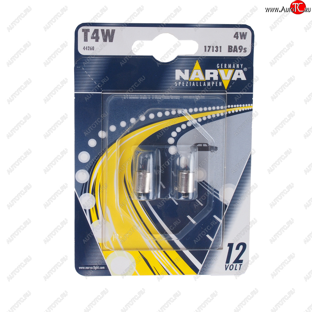 75 р. Лампа 12V T4W BA9s блистер (2шт.) NARVA NARVA 171314000  с доставкой в г. Пермь
