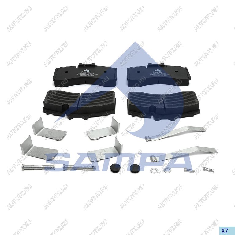 6 799 р. Колодки тормозные BPW дисковые (211x115x30) (4шт.) SAMPA SAMPA 096.941-01  с доставкой в г. Пермь