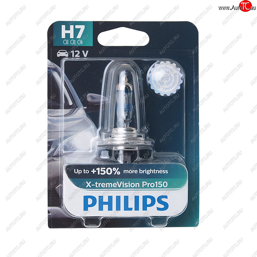 1 689 р. Лампа 12V H7 55W PX26d +150% блистер (1шт.) X-Treme Vision Pro 150 PHILIPS PHILIPS 12972xvproбл  с доставкой в г. Пермь