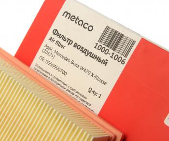 799 р. Фильтр воздушный MERCEDES X (W470) METACO METACO 1000-1006  с доставкой в г. Пермь. Увеличить фотографию 2