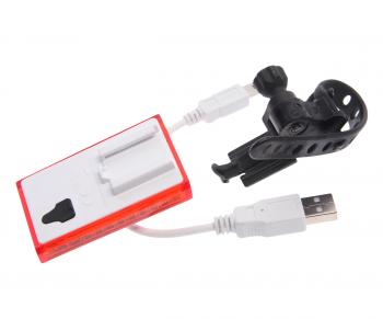 629 р. Фонарь велосипедный задний USB кабель с аккумулятором 300mAh NO NAME xc-142  с доставкой в г. Пермь. Увеличить фотографию 2