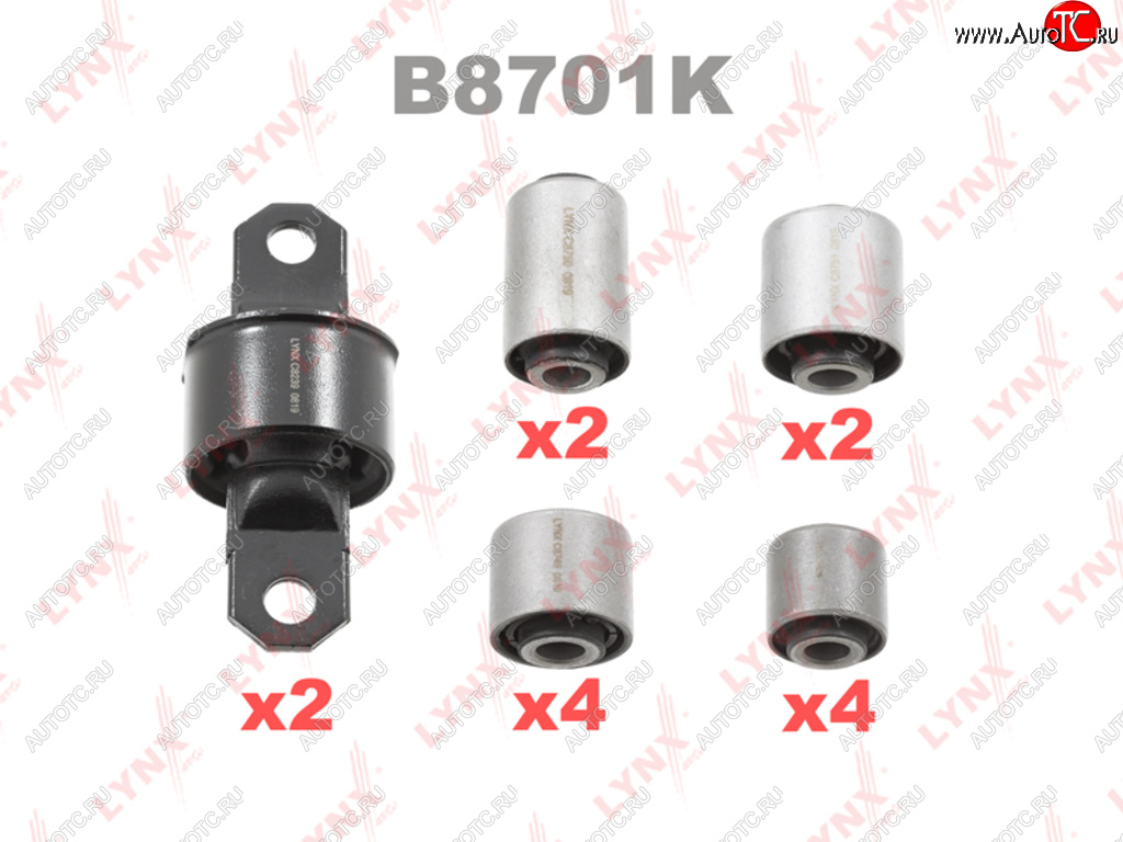 8 249 р. Сайлентблок FORD Focus 2 рычага подвески задней комплект LYNX LYNX b8701k  с доставкой в г. Пермь