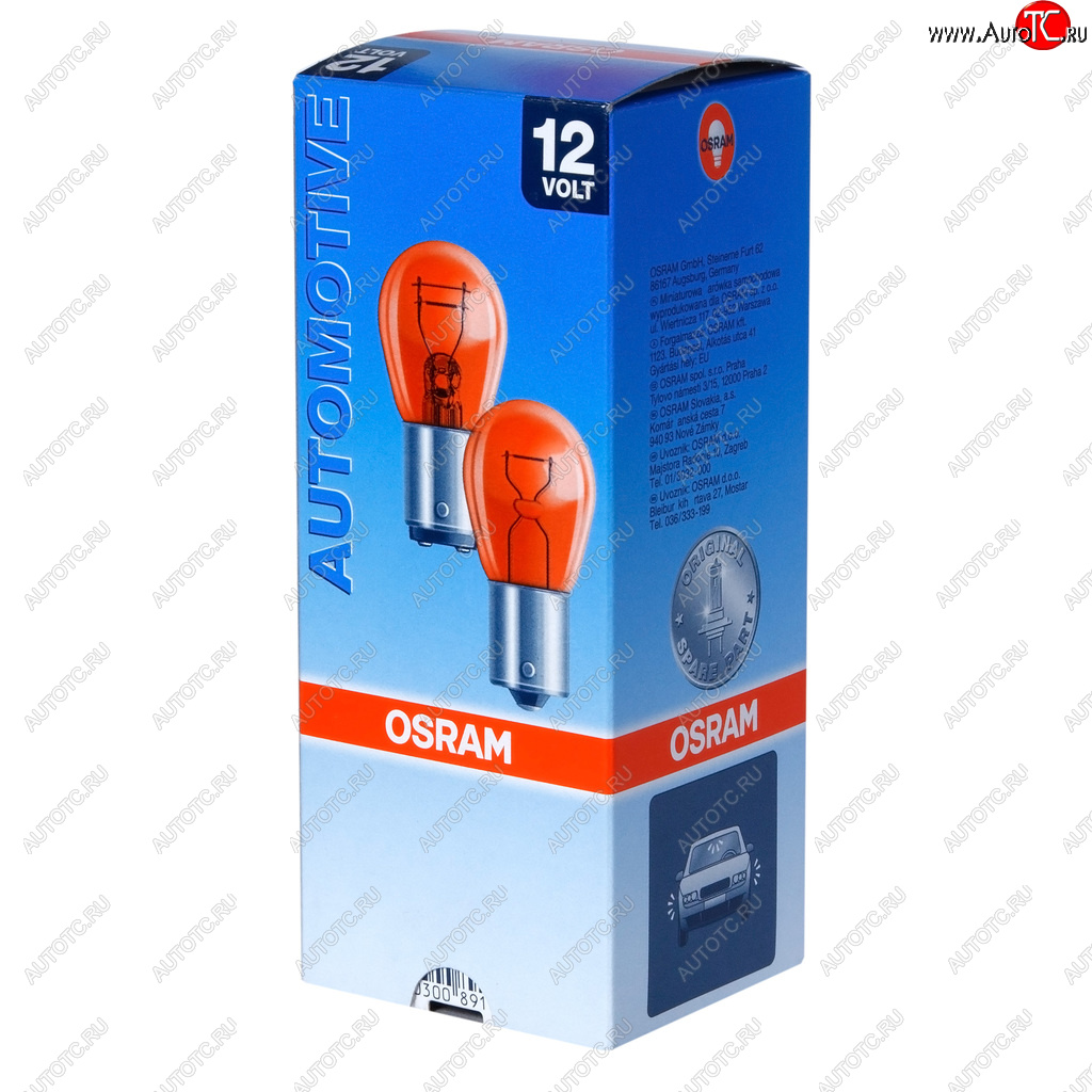 127 р. Лампа 12V PY21W BAU15s желтая OSRAM OSRAM 7507  с доставкой в г. Пермь