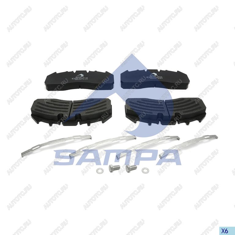 5 599 р. Колодки тормозные VOLVO RENAULT дисковые (250х108х29мм) (4шт.) SAMPA SAMPA 096.620-01  с доставкой в г. Пермь