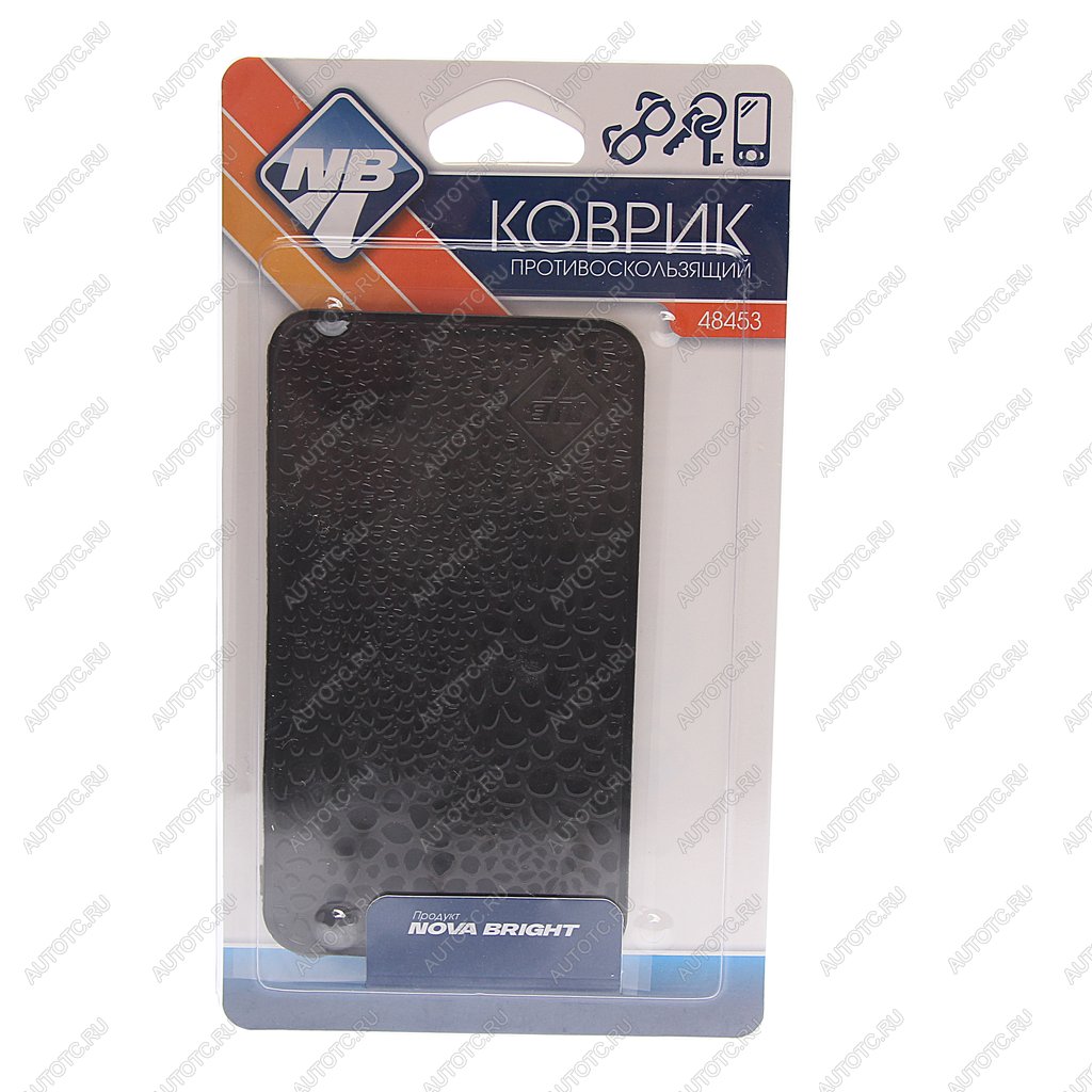 78 р. Коврик на панель приборов противоскользящий 14х8см черный NOVA BRIGHT NOVA BRIGHT 48453  с доставкой в г. Пермь