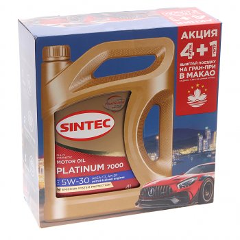 2 079 р. Масло моторное Platinum 7000 C3SP 5W30 синт.4+1л SINTEC SINTEC 600225  с доставкой в г. Пермь. Увеличить фотографию 3