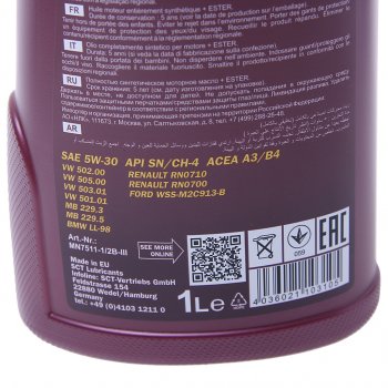 799 р. Масло моторное ENERGY 5W30 SNA3B4 синт.1л 7511 MANNOL MANNOL 7016  с доставкой в г. Пермь. Увеличить фотографию 2