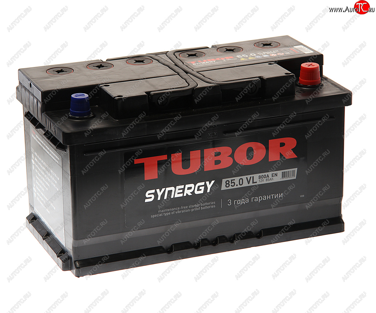 17 649 р. Аккумулятор TUBOR Synergy 85Ач обратная полярность,низкий TUBOR 6ст85(0)  с доставкой в г. Пермь