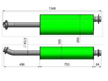 5 799 р. Глушитель ГАЗ-3302 Next дв.Evotech 2.7 ЕВРО-5 ТЕХКОМ ТЕХКОМ 2123-1201008-30  с доставкой в г. Пермь. Увеличить фотографию 2