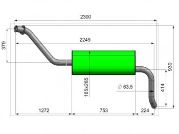 6 499 р. Глушитель ГАЗ-3302 Next,Бизнес дв.УМЗ,Evotech,CUMMINS (ГБО) ЕВРО-4,5 длинный ТЕХКОМ ТЕХКОМ 3302-1201008-30  с доставкой в г. Пермь. Увеличить фотографию 2
