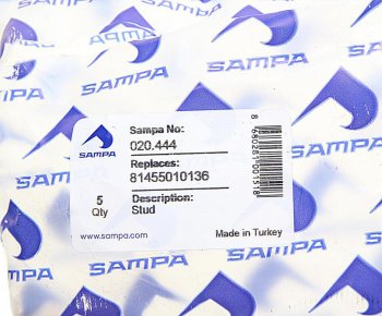 258 р. Шпилька колеса MAN (M22x1.5x89) SAMPA SAMPA 020.444  с доставкой в г. Пермь. Увеличить фотографию 2