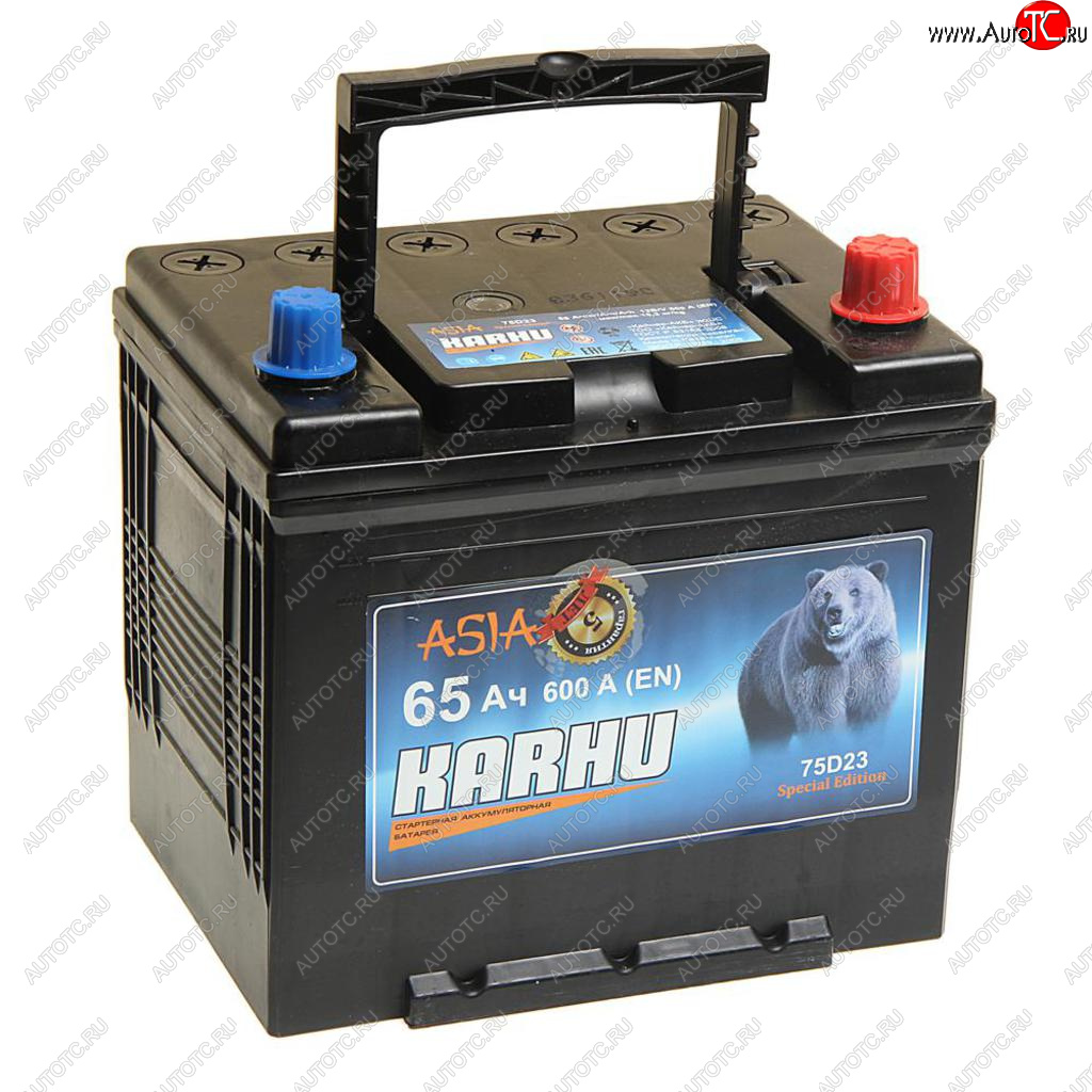 8 599 р. Аккумулятор KARHU Asia 65Ач обратная полярность KARHU 6ст65(0) 75d23l  с доставкой в г. Пермь