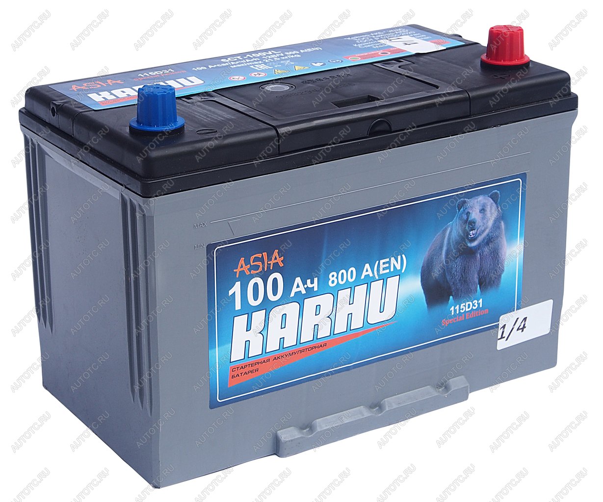 11 999 р. Аккумулятор KARHU Asia 100Ач обратная полярность KARHU 6ст100(0) 115d31l  с доставкой в г. Пермь