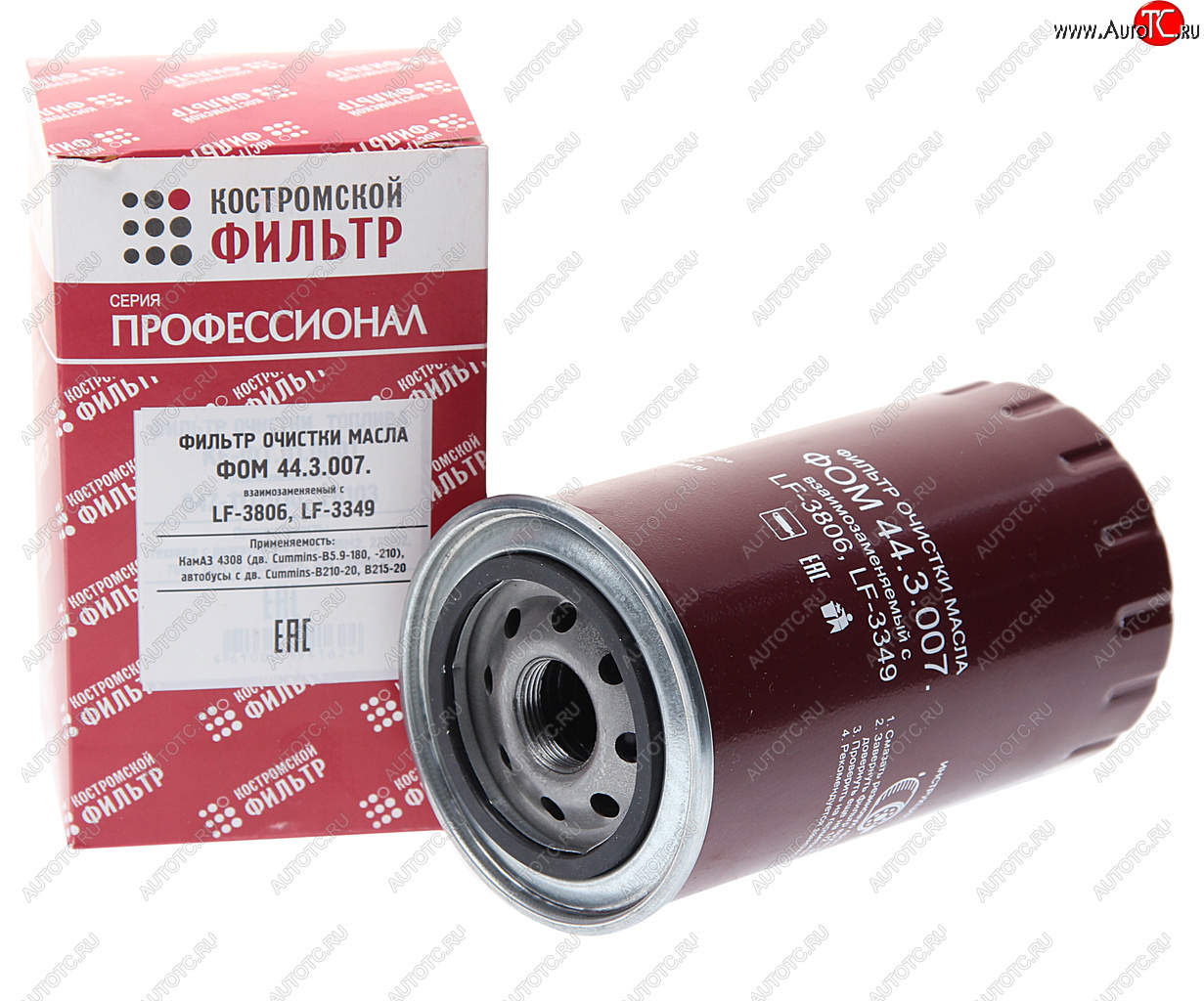 539 р. Фильтр масляный КАМАЗ,ПАЗ (дв.CUMMINS B5.9-180) (аналог WK 95018) Профессионал КОСТРОМСКОЙ ФИЛЬТР КП Автофильтр lf3349  с доставкой в г. Пермь