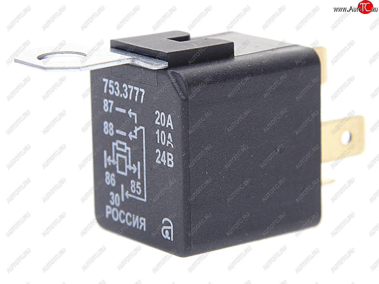216 р. Реле электромагнитное 24V 5-ти контактное 2010А переключ. с кроншт. с резистором АВАР АВАР 753.3777  с доставкой в г. Пермь