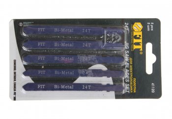 349 р. Пилка для лобзика набор 5шт. металл 75мм FIT FIT 41120 FIT 41120  с доставкой в г. Пермь. Увеличить фотографию 1