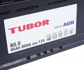 24 799 р. Аккумулятор TUBOR AGM 80Ач обратная полярность TUBOR 6ст80(0)  с доставкой в г. Пермь. Увеличить фотографию 2
