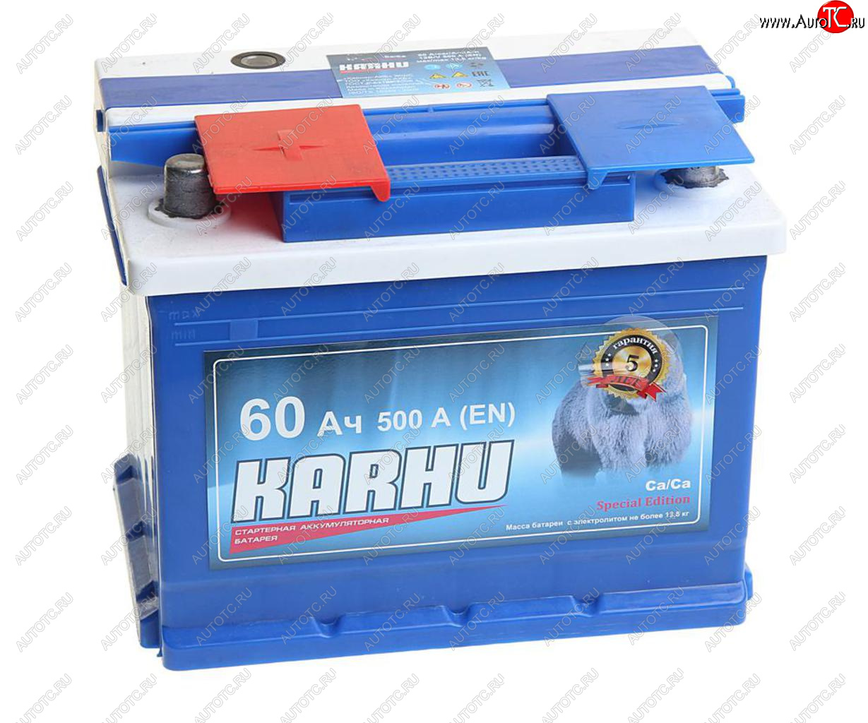 6 399 р. Аккумулятор KARHU 60Ач KARHU 6ст60(1)  с доставкой в г. Пермь