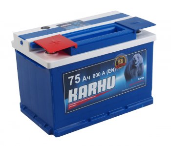 8 399 р. Аккумулятор KARHU 75Ач KARHU 6ст75(1)  с доставкой в г. Пермь. Увеличить фотографию 1
