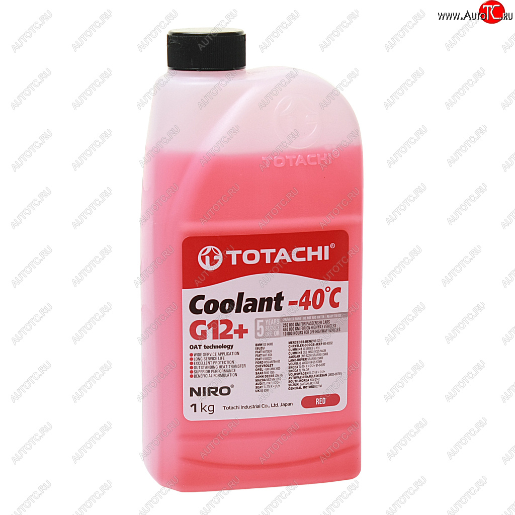 277 р. Антифриз красный -40C 1кг G12+ NIRO Coolant TOTACHI TOTACHI 43101  с доставкой в г. Пермь