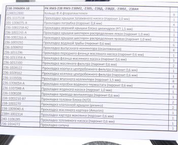 3 199 р. Прокладка двигателя ЯМЗ-238М2,Б,Д,ДЕ,БЕ,АК комплект полный РД РУССКИЙ ДВИГАТЕЛЬ 238-3906004-10  с доставкой в г. Пермь. Увеличить фотографию 4