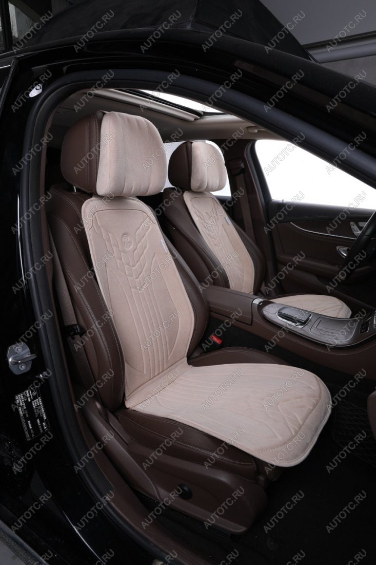 5 549 р. Накидка на сиденье (на весь салон Max Plus алькантара) Автопилот   (бежевый)  с доставкой в г. Пермь