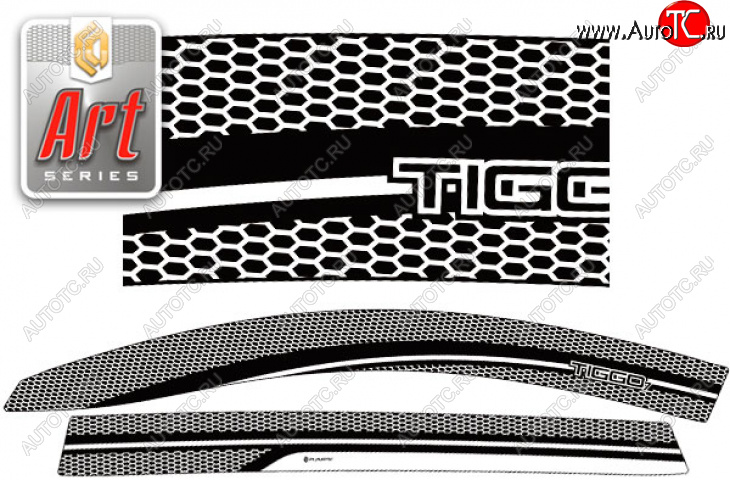 2 199 р. Дефлектор окон CA-Plastic  Chery Tiggo 7 Pro Max  T1E (2022-2025) дорестайлинг (Серия Art белая)  с доставкой в г. Пермь
