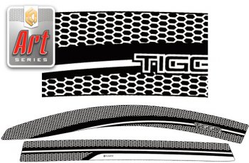 Дефлектор окон CA-Plastic Chery Tiggo 7 Pro Max  T1E (2022-2025) дорестайлинг (Серия Art графит)