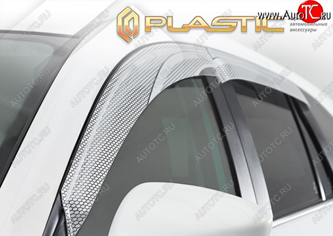 2 199 р. Дефлектор окон CA-Plastic  Mazda CX-8  KG2P KG5P (2017-2022) дорестайлинг (Серия Art серебро)  с доставкой в г. Пермь