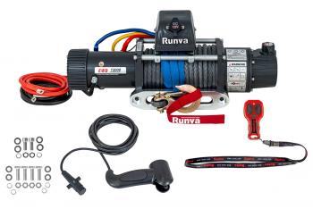 79 469 р. Лебёдка электрическая двухскоростная 12V Runva 12000 lbs 5443 кг (синтетический трос)  ewd12000ssr  с доставкой в г. Пермь. Увеличить фотографию 2