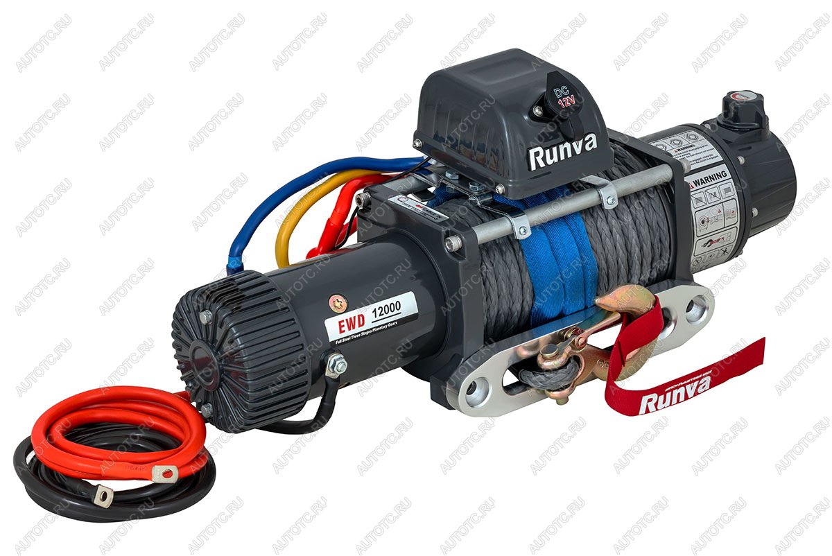 79 469 р. Лебёдка электрическая двухскоростная 12V Runva 12000 lbs 5443 кг (синтетический трос)  ewd12000ssr  с доставкой в г. Пермь