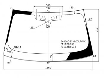 11 599 р. Стекло лобовое (Две камеры Датчик дождя Молдинг 4D SED5D WGN) BMW 5-Series 16-  M5 17-20 XYG 2485AGSCMVZ LFW/X  с доставкой в г. Пермь. Увеличить фотографию 1