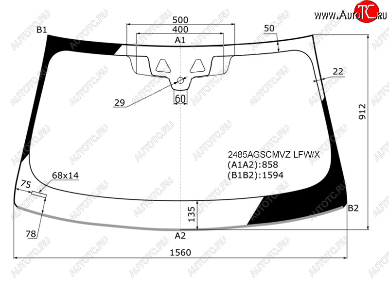 11 599 р. Стекло лобовое (Две камеры Датчик дождя Молдинг 4D SED5D WGN) BMW 5-Series 16-  M5 17-20 XYG 2485AGSCMVZ LFW/X  с доставкой в г. Пермь