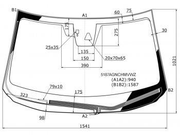 Стекло лобовое (Обогрев щеток Камера Датчик дождя Молдинг) Mazda CX-5 16- FUYAO 5187AGNCHMVZ